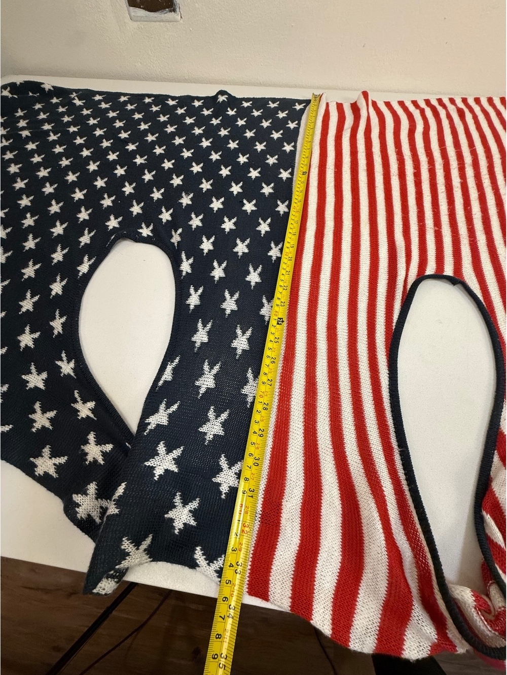 One World XL Knit Vest American Flag Pattern Sleeveless Cardigan - Picture 4 of 8